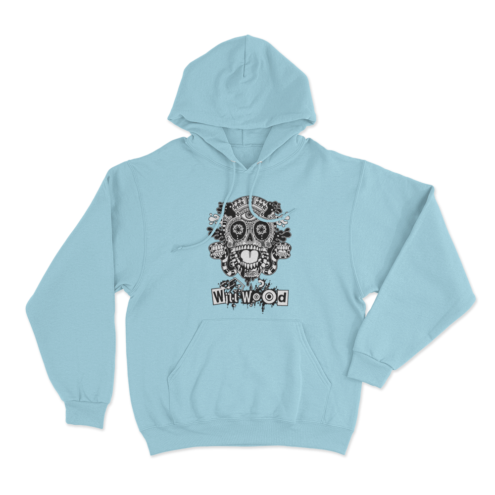 Host Skull Unisex Hoodie Sky Blue Host Skull Unisex Hoodie Sky Blue