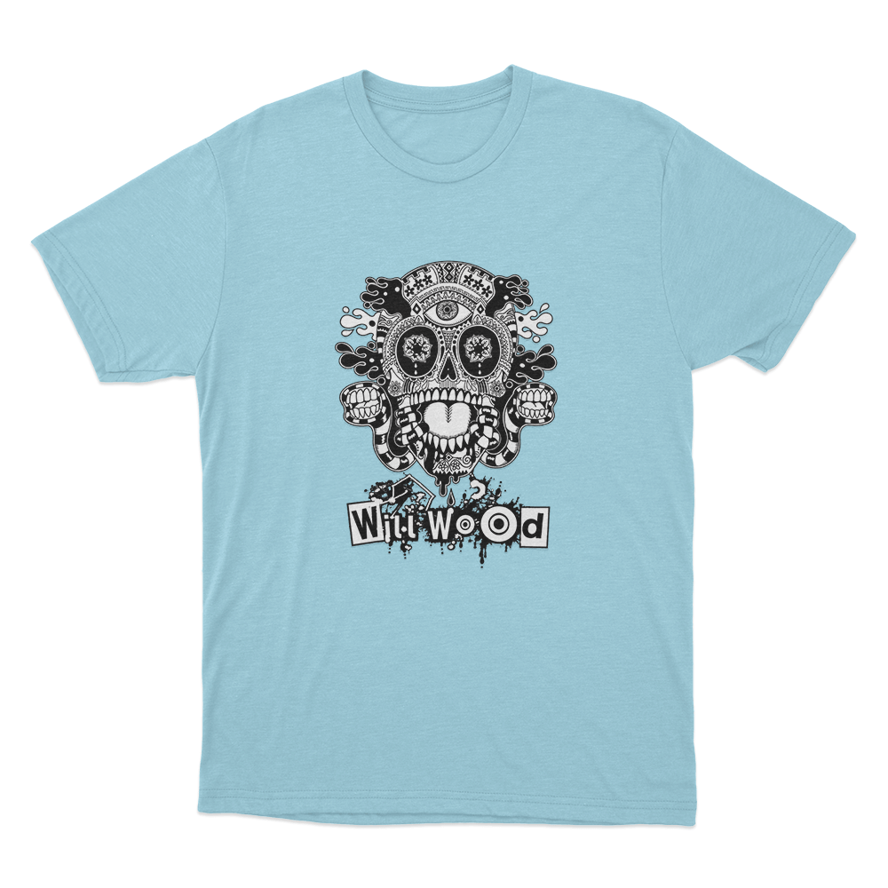 Host Skull Unisex T Shirt Sky Blue Host Skull Unisex T Shirt Sky Blue