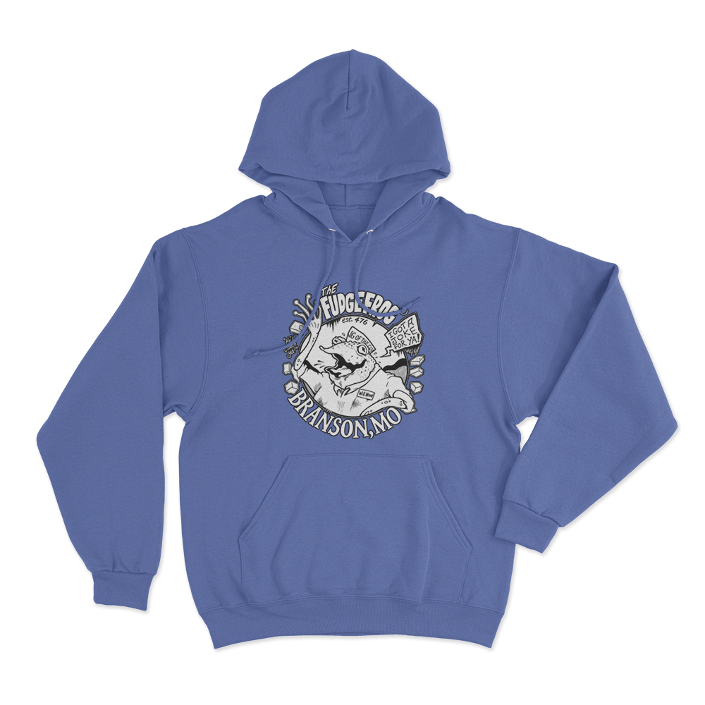 The Fudge Frog Unisex Hoodie Blue The Fudge Frog Unisex Hoodie Blue
