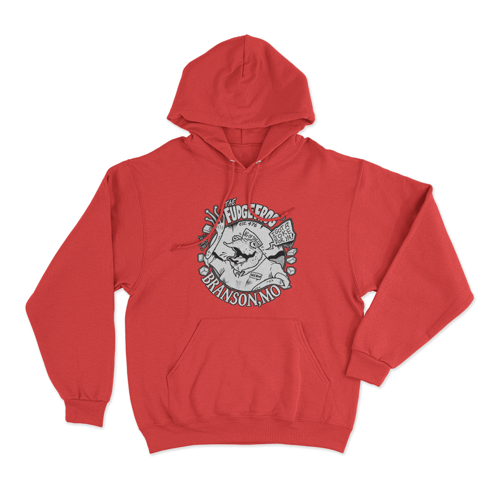 The Fudge Frog Unisex Hoodie Red The Fudge Frog Unisex Hoodie Red