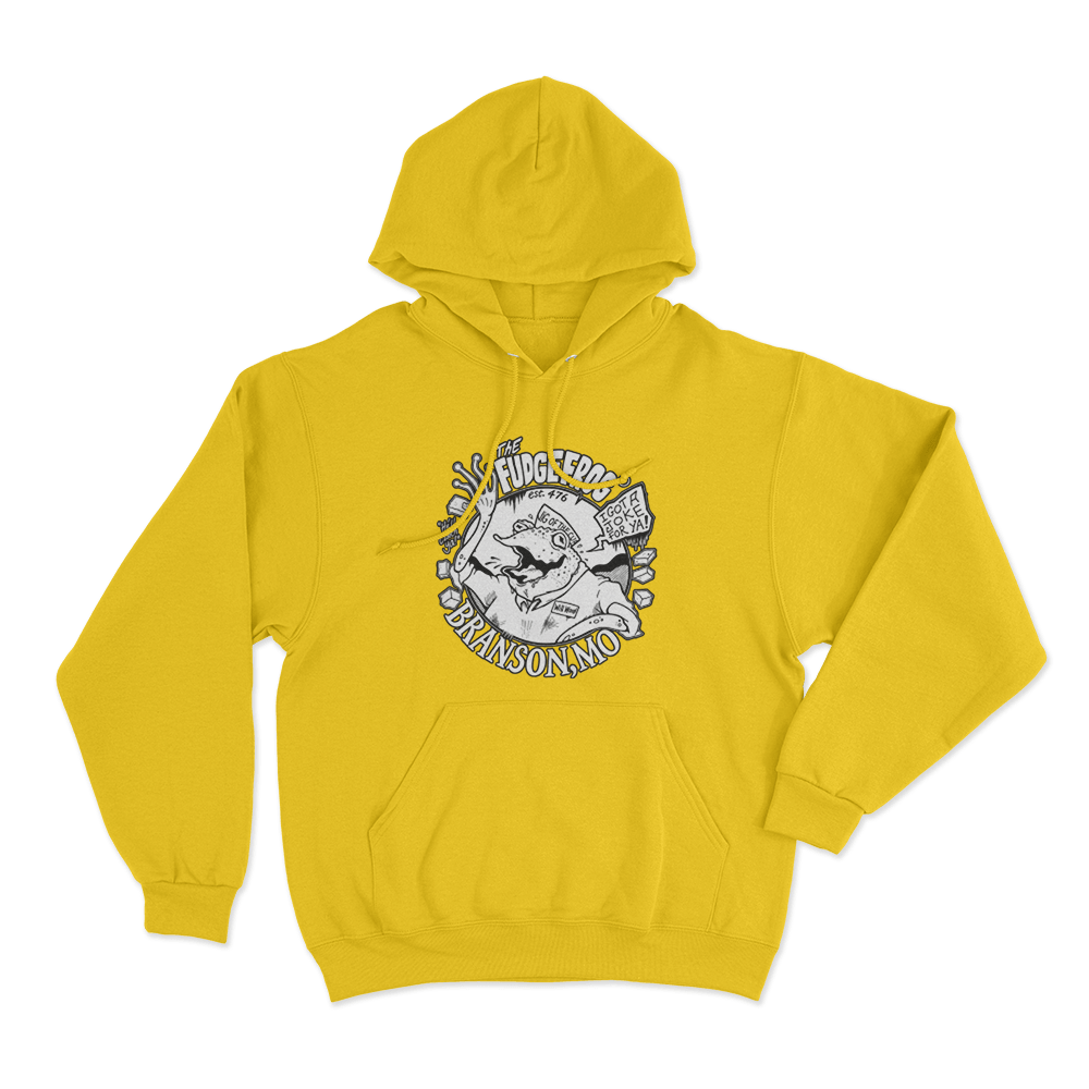 The Fudge Frog Unisex Hoodie Yellow The Fudge Frog Unisex Hoodie Yellow