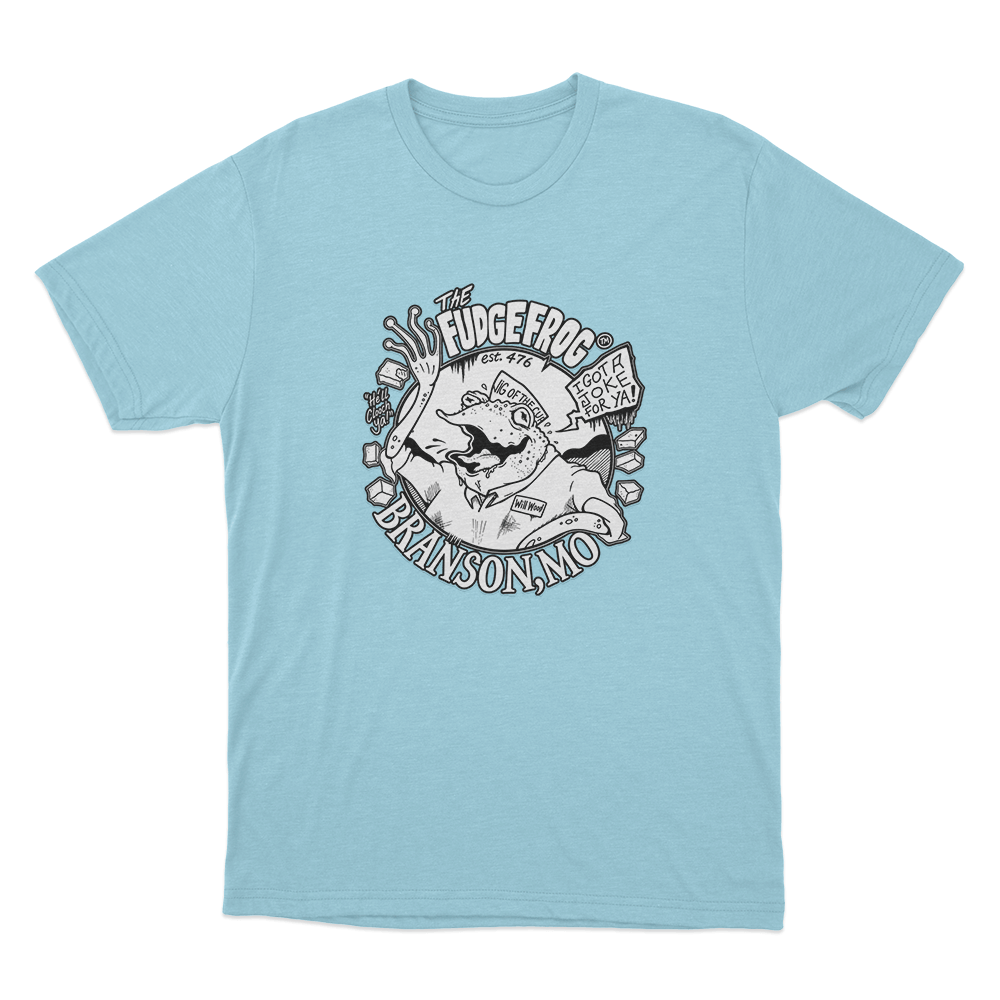 The Fudge Frog Unisex T Shirt Sky Blue The Fudge Frog Unisex T Shirt Sky Blue
