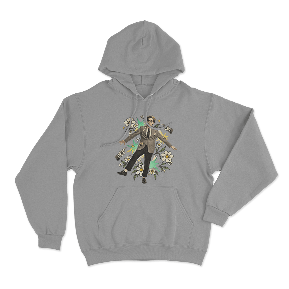 Will Wood Portrait Unisex Hoodie Grey Will Wood Portrait Unisex Hoodie Grey