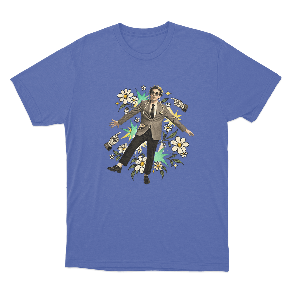 Will Wood Portrait Unisex T Shirt Blue Will Wood Portrait Unisex T Shirt Blue